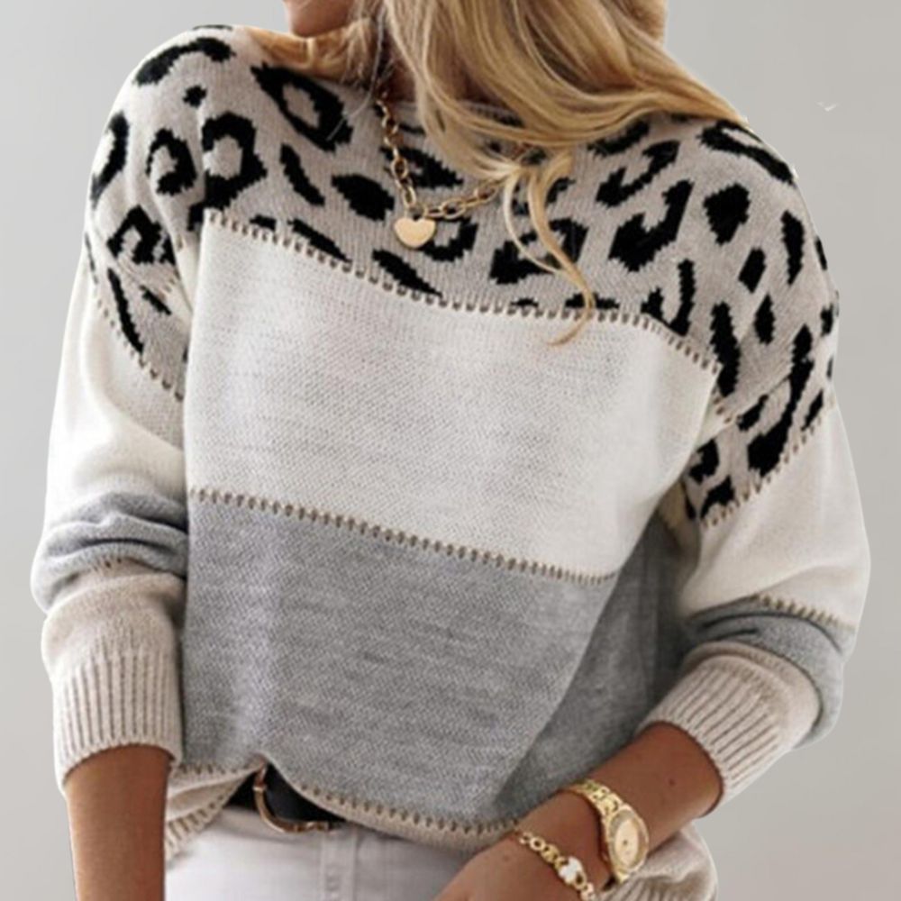 Cheyenne - Casual Pullover with Leopard Design