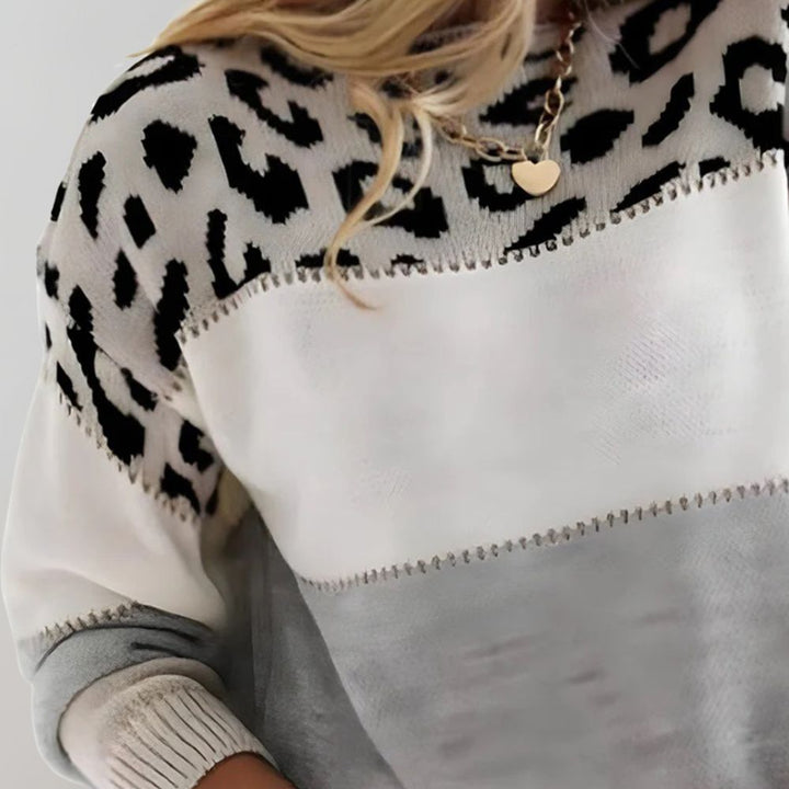 Cheyenne - Casual Pullover with Leopard Design