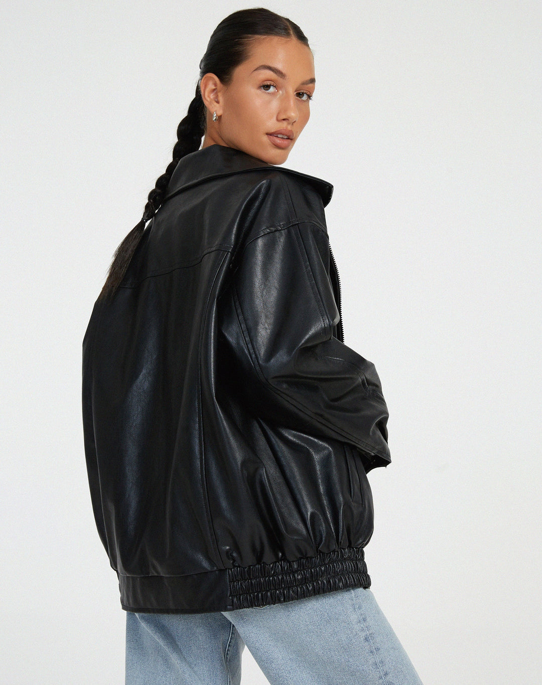 Sara - Oversized Loose Leather Jacket