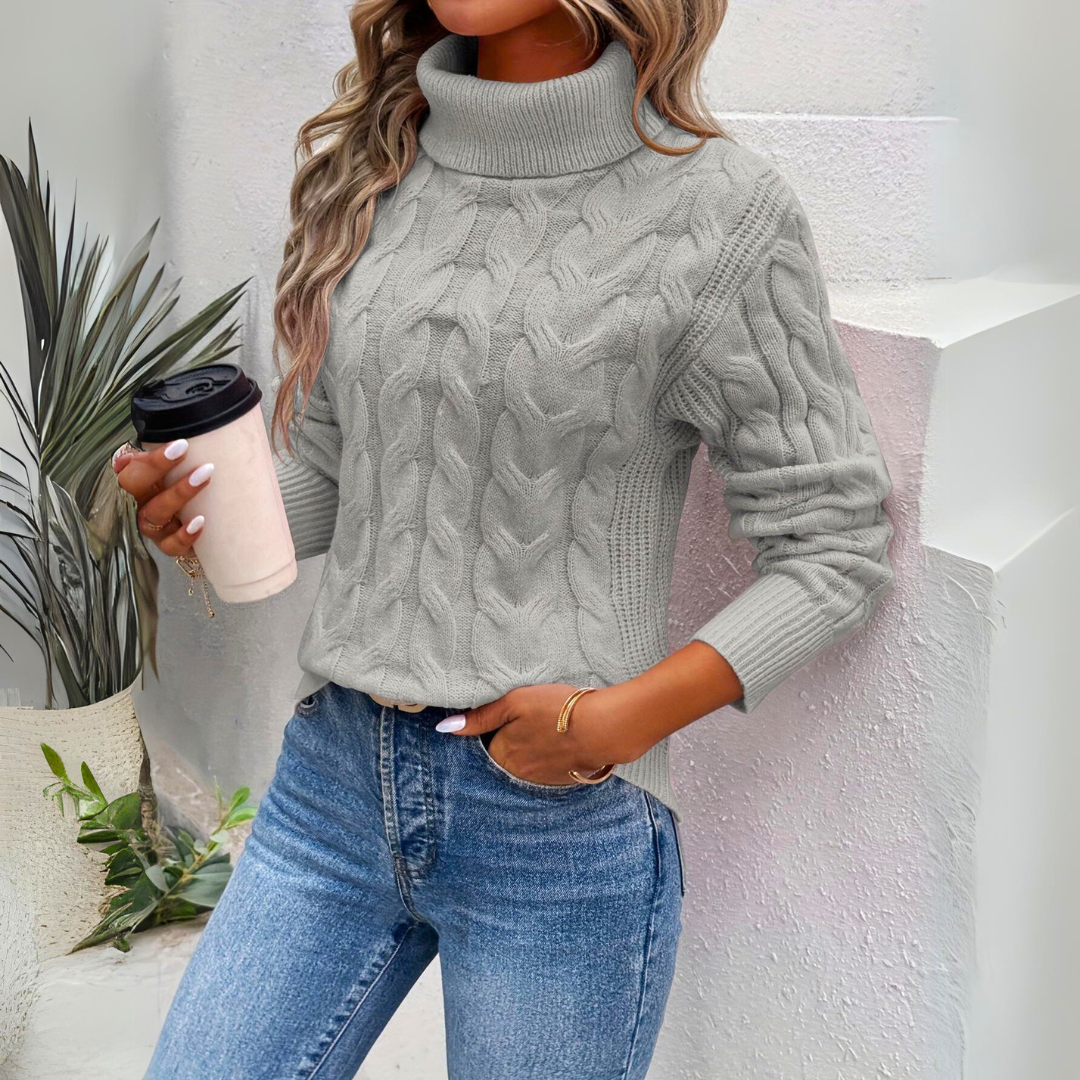 Georgia | Warm Knitted Women's Turtleneck Sweater